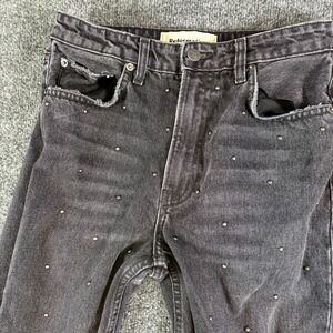 Reformation Harley Studded High Rise Jeans Size 26 Pacific Wash Finished Hem